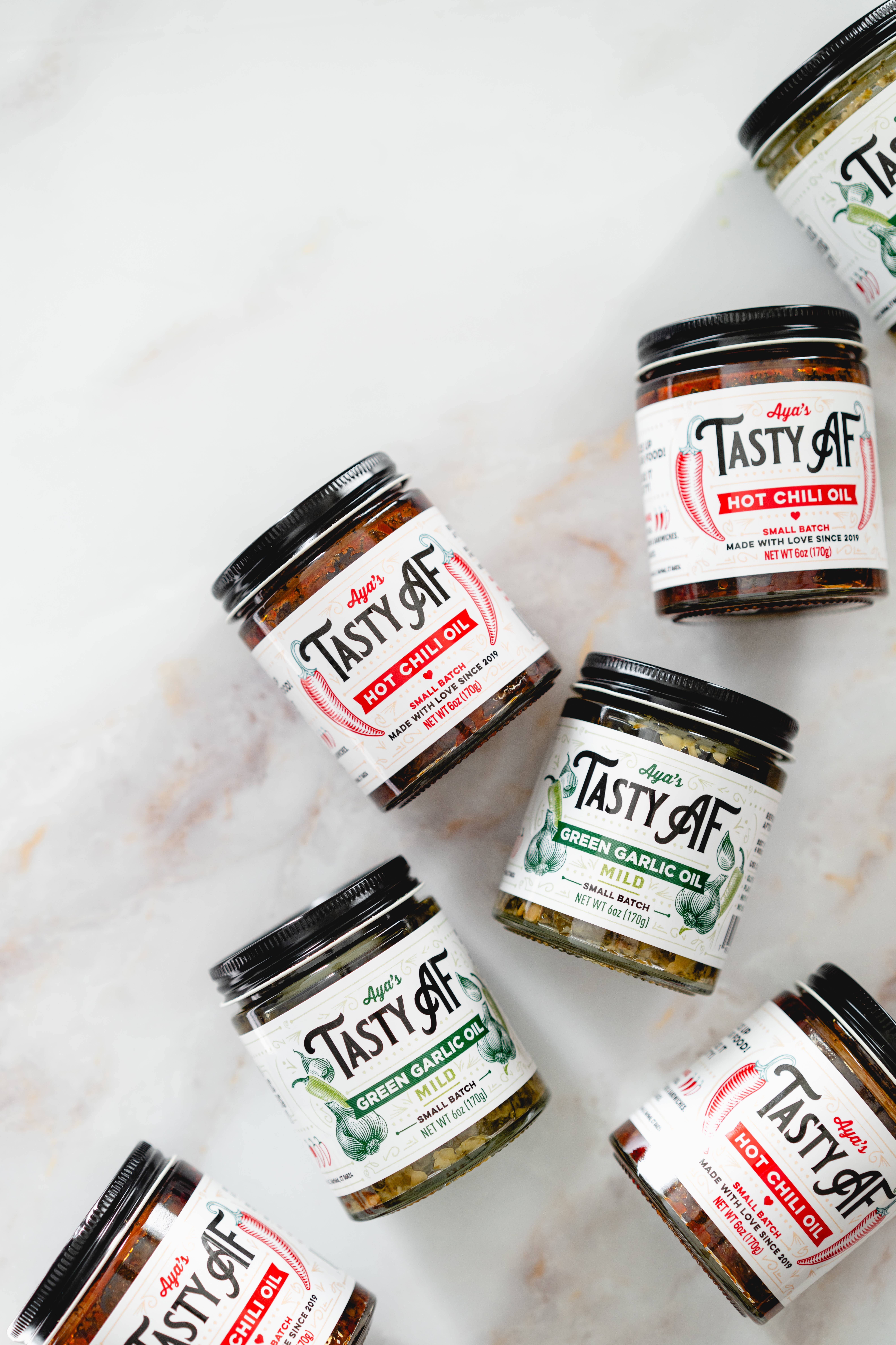 Aya's Table - Wholesale Dried Spice Mix - TASTY AF Chili Oil & Green Garlic Oil Duo1