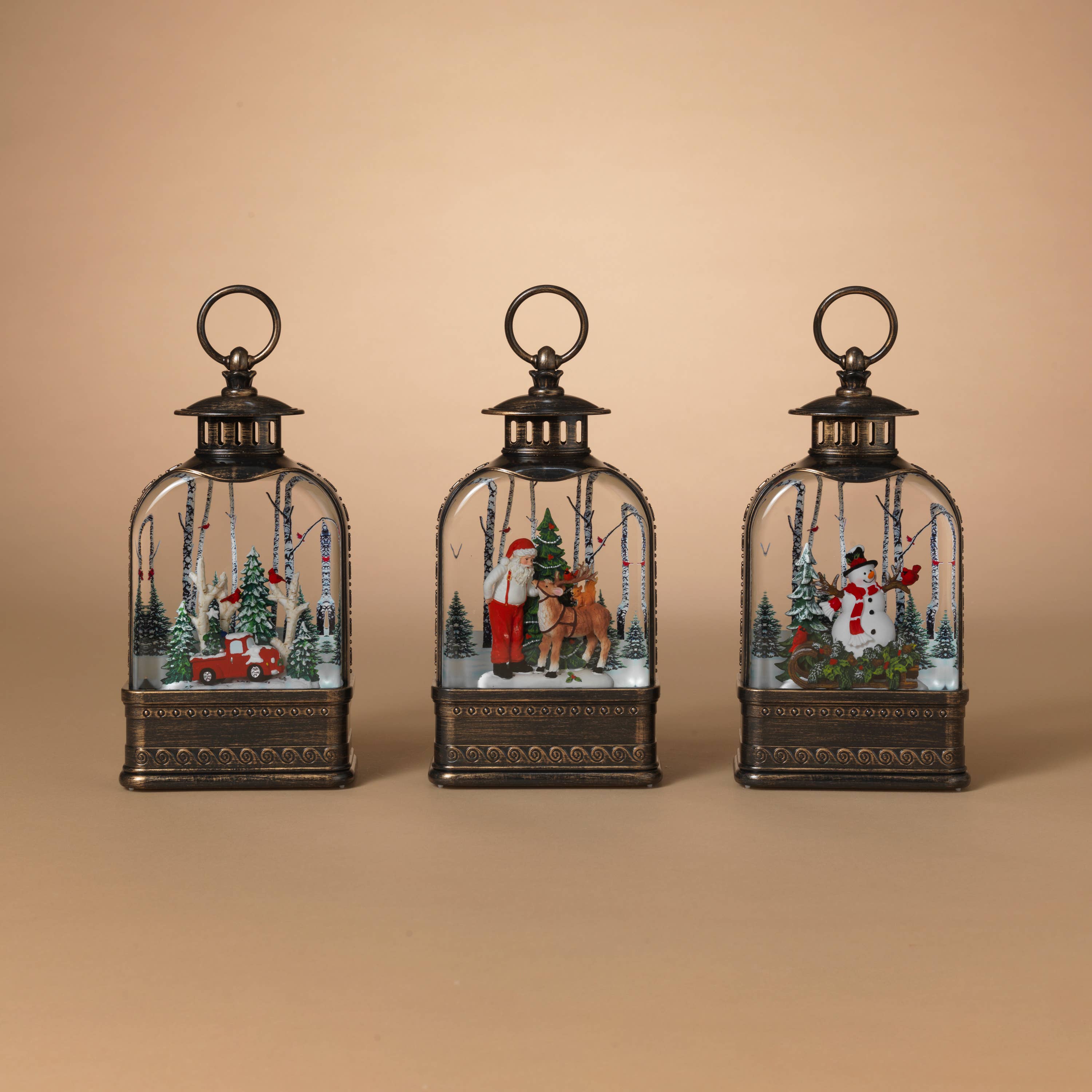 The Gerson Companies - Wholesale Christmas Decoration - Gerson Christmas 11"H B/O Lighted Holiday Spinning Water Glo1