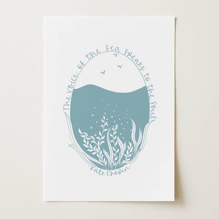 Impressão artística | A voz do mar | Amante do mar | Citação | A4 por atacado de Once upon a Dandelion