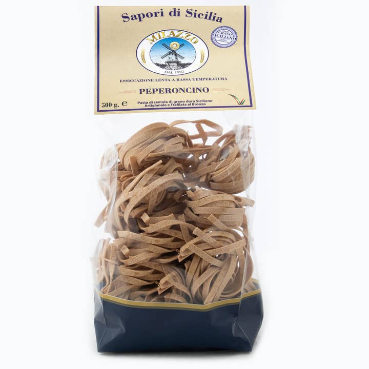 Pasta- TAGLIATELLE WITH SICILIAN SEMOLINA CHILI PEPPER -500gr for wholesale by Pastificio Milazzo