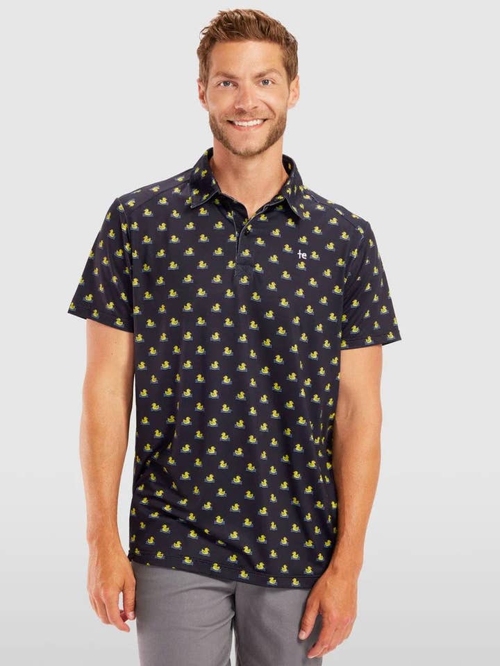 Tipsy Elves - Wholesale Polo – Men’s - Rubber Ducky Golf Polo Shirt - Men's Funny Golf Apparel1