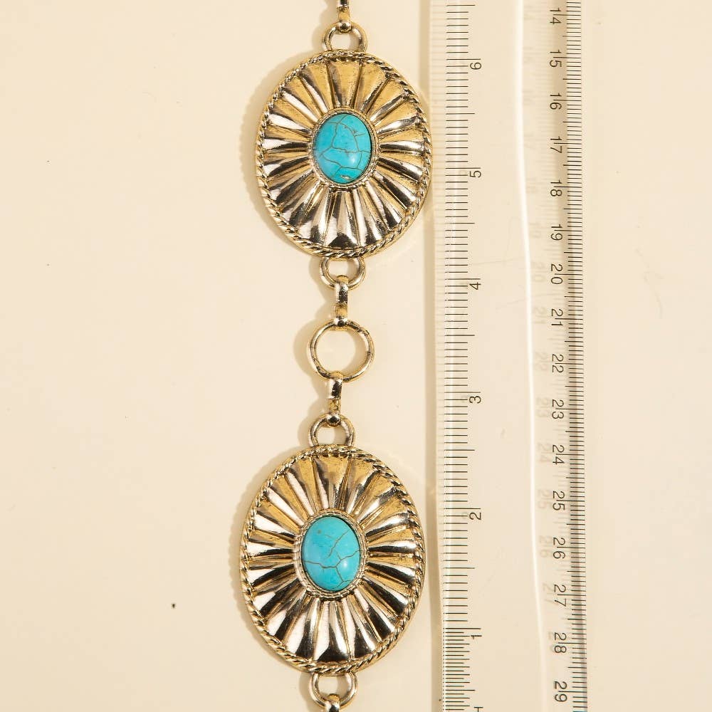 Anarchy Street – wholesale Belt – Women's – Metallic Western Concho Disc Hoop Chain Belt3