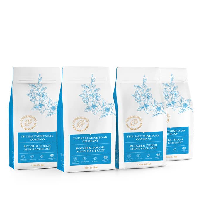 The Midwest Sea Salt Company - Wholesale Bath Salts - Barbershop Rough & Tough Men's Bath Salt Soak - 5lb