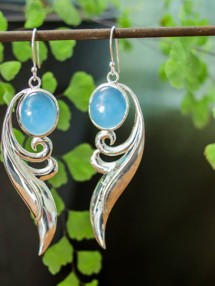 Brincos Art Nouveau Gemstone | Fairycore Elven Swirl Curled por atacado de Ragavon