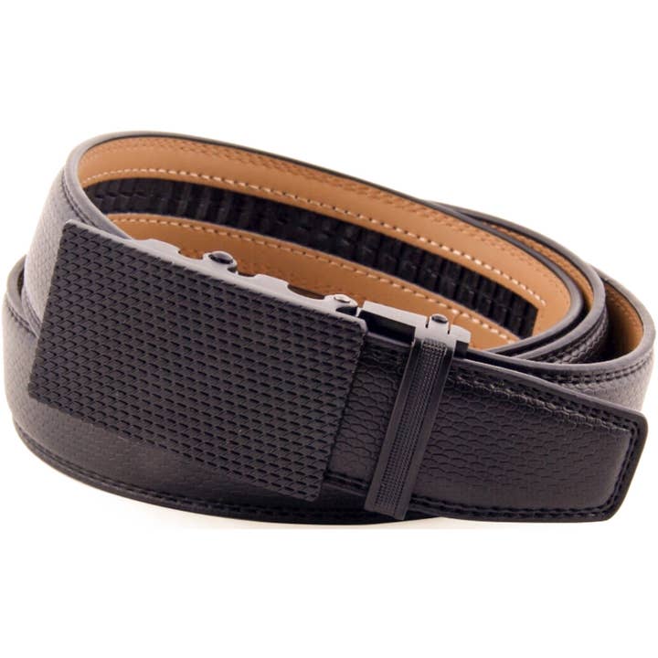 Deep Charcoal Textured Clip Ratchet Belt for wholesale on Faire4