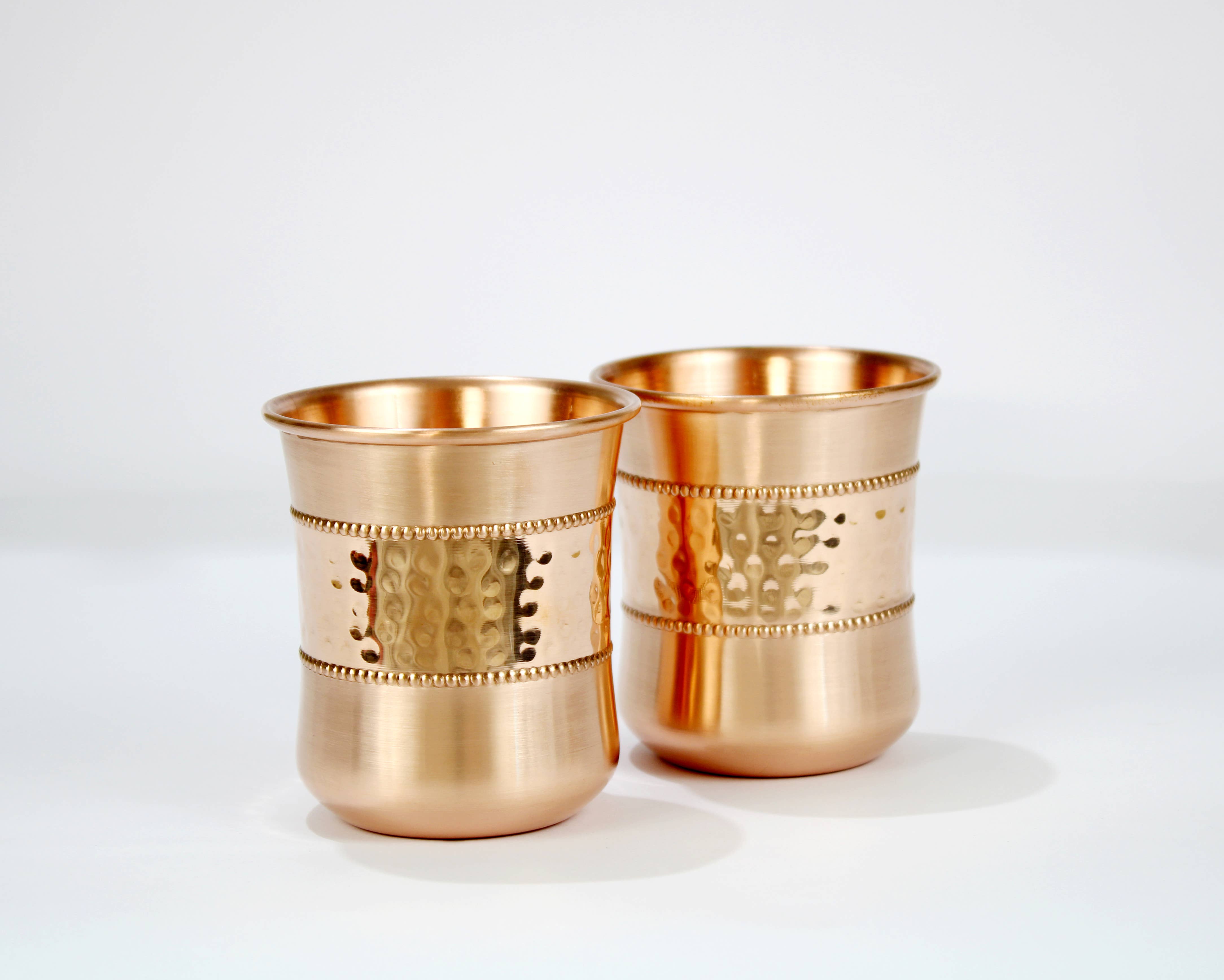 El'Cobre-Ecozonelifestyle - Wholesale Drinking Glass/Cup - Curved Sequence Copper Water Glass Set(4 Glasses)1