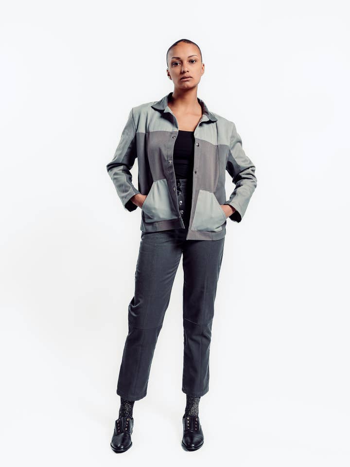 Casaco de trabalho cinza por atacado de LOSANJE