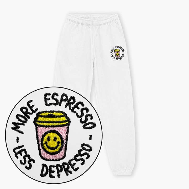 Joggers Bordados Más Espresso Menos Depresso (Unisex) para venta al por mayor de SassySpud