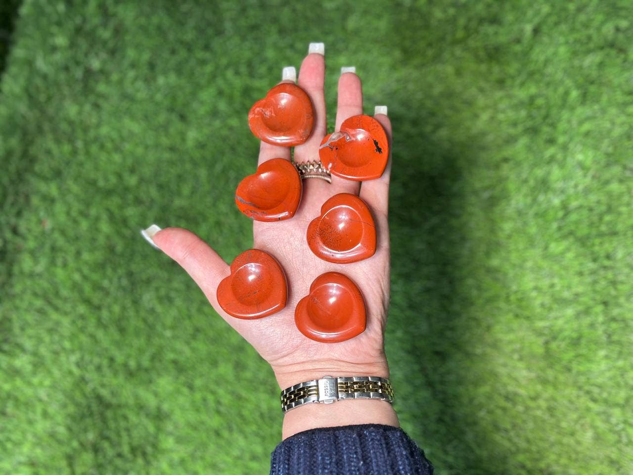 CaNatureLover - Vente Pierre et cristal de spiritualité - Pierre de souci en forme de cœur en jaspe rouge | Pierre de souci en forme de cœur de 1,55