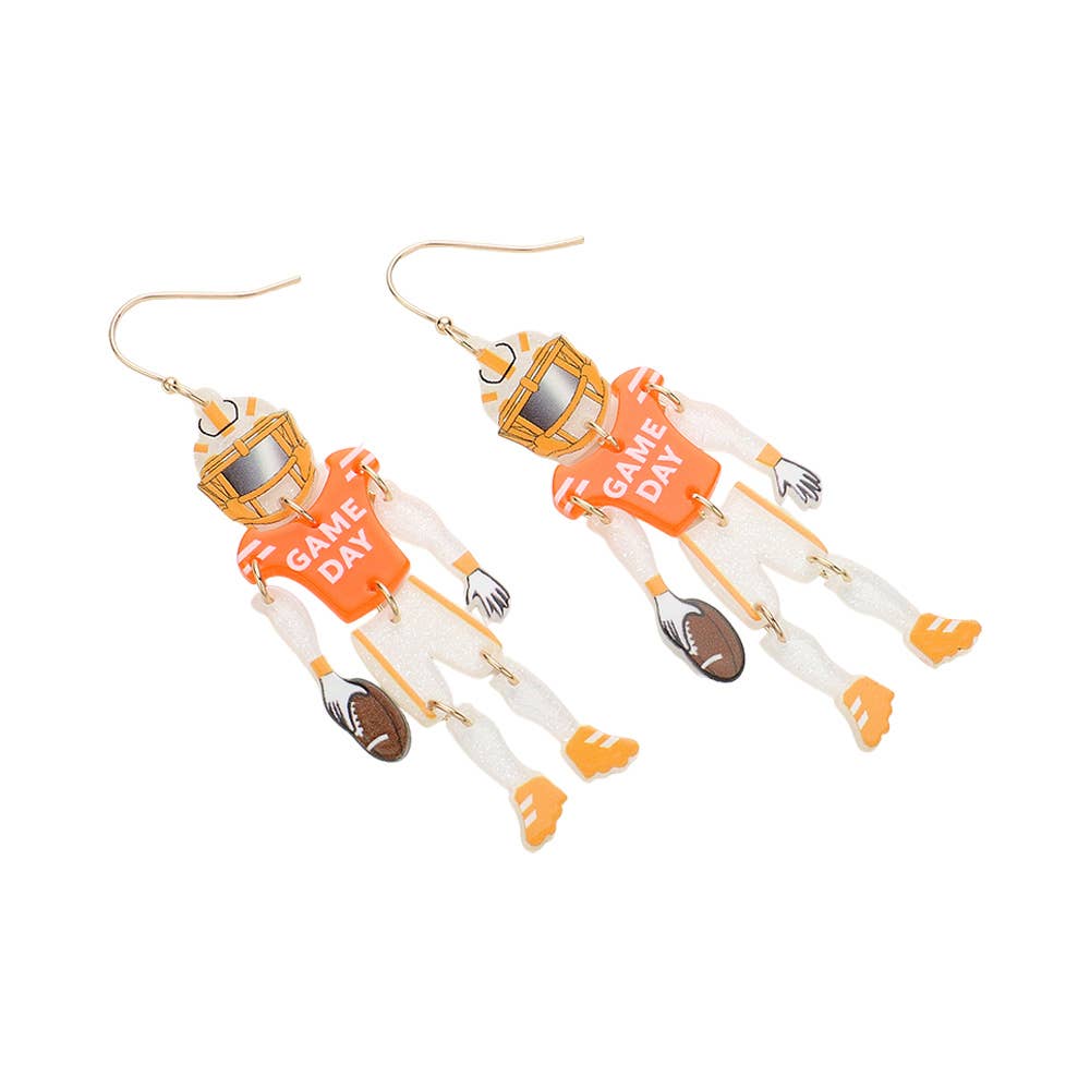 Sensibling Corp. – wholesale Dangle earrings – Resin GAME DAY Football Player Dangle Earrings13