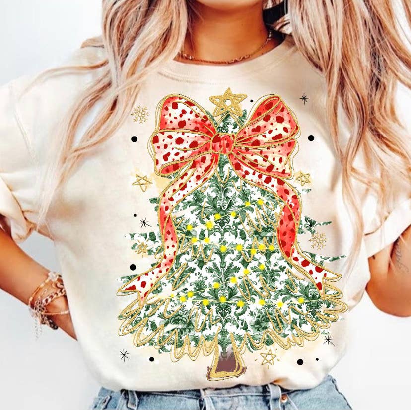 Blazing Oaks Clothing Company - Vente Chemise – unisexe - Chemise à manches courtes avec arbre et nœud rouge0