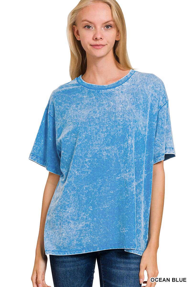 42POPS – wholesale T-shirt – women's – "._ SI-25351 Vintage Washed Short Sleeve Top As shown14