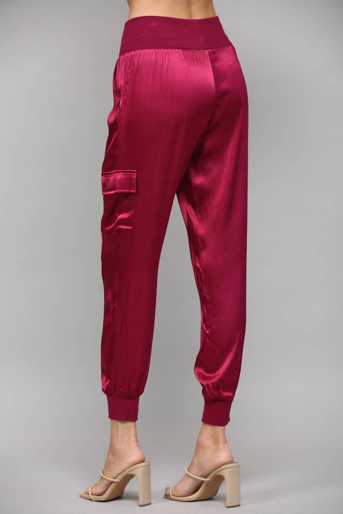 FATE - Wholesale Pants - Women's - SATIN CARGO JOGGER PANTS FP317633