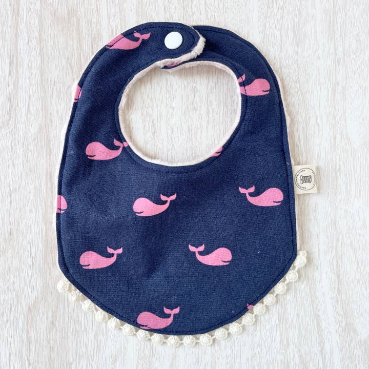 Handmade "Little One" Baby Bibs Solid Front Baby Girl for wholesale by Naptime Inspirations
