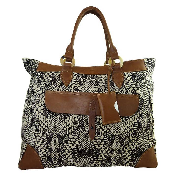 African Lizard brown bag for wholesale by Dana Esteline