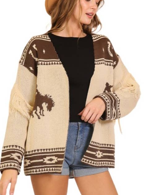 Cardigan Scène de Désert de la Frange Occidentale pour la vente par Vanilla Monkey