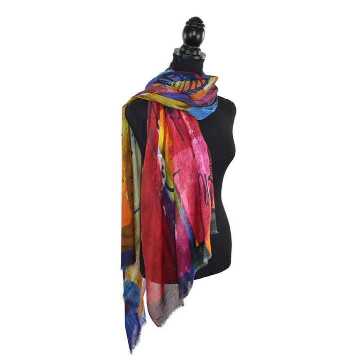Dupatta Designs - Wholesale Scarf - Women's - Button Artistic Butterfly Scarf2