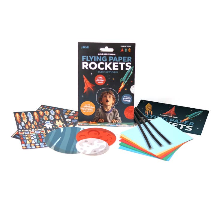 Pikkii – wholesale DIY craft kit – Child – Flying Paper Rockets | DIY Rocket Kit | Screen-Free Gift3