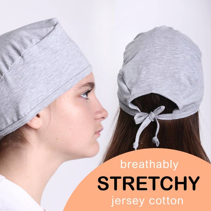 Bestscrubcap - Wholesale Healthcare Uniform - Women's - Black Solid Handmade Cotton Scrub Cap Adjustable Surgical Ha6
