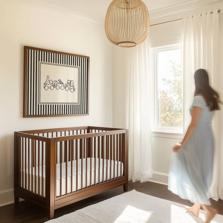 Toy Train Art Print (Black & White Stripe) for wholesale by Paperly Creative Co