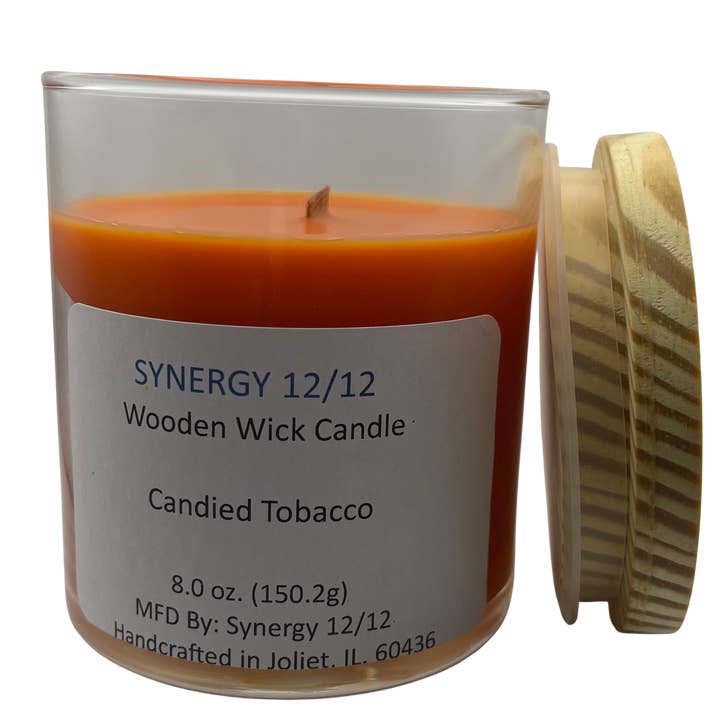 Candied Tobacco Wooden Wick Candle 8.0 oz (150.2g) for wholesale by Synergy 12/12