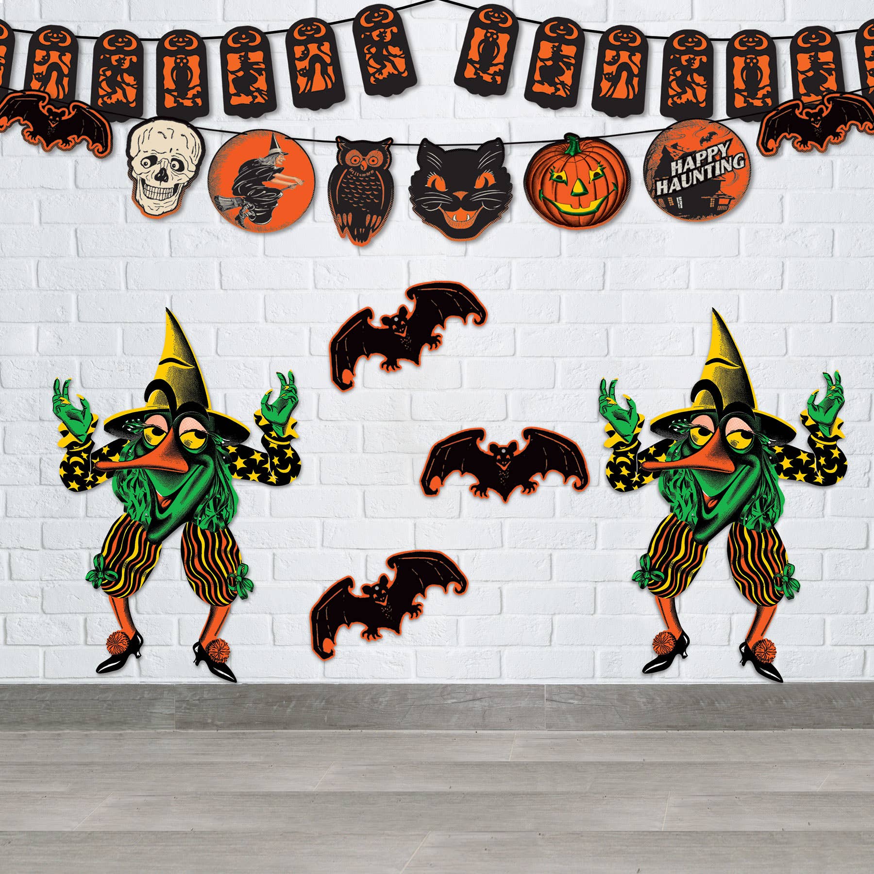 Beistle - Wholesale Decal - Party Decorations - Vintage Halloween Jointed Witch Goblin 34"4