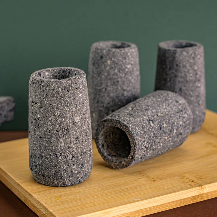 MEXTEQUIL Stone Shot Glasses - Set of 4 - 1.5 Oz- Round for wholesale by MEXTEQUIL