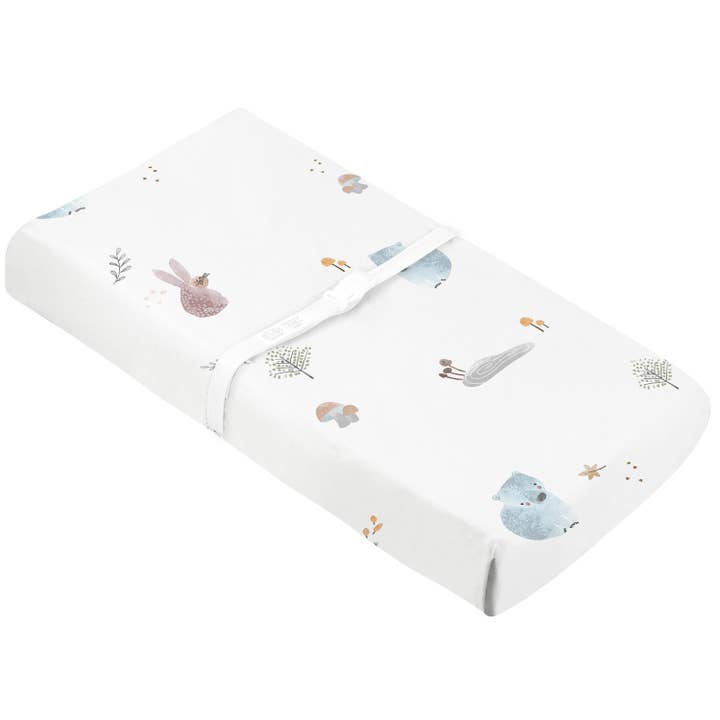 Percale Changing Pad Cover - Forest Friends for wholesale by Kushies Baby
