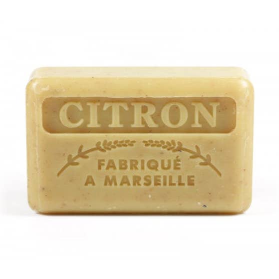 5x Savonnette Marsigliese limone crub 125g per la vendita all'ingrosso da parte di Savons.nl - Savon de marseille distributeur