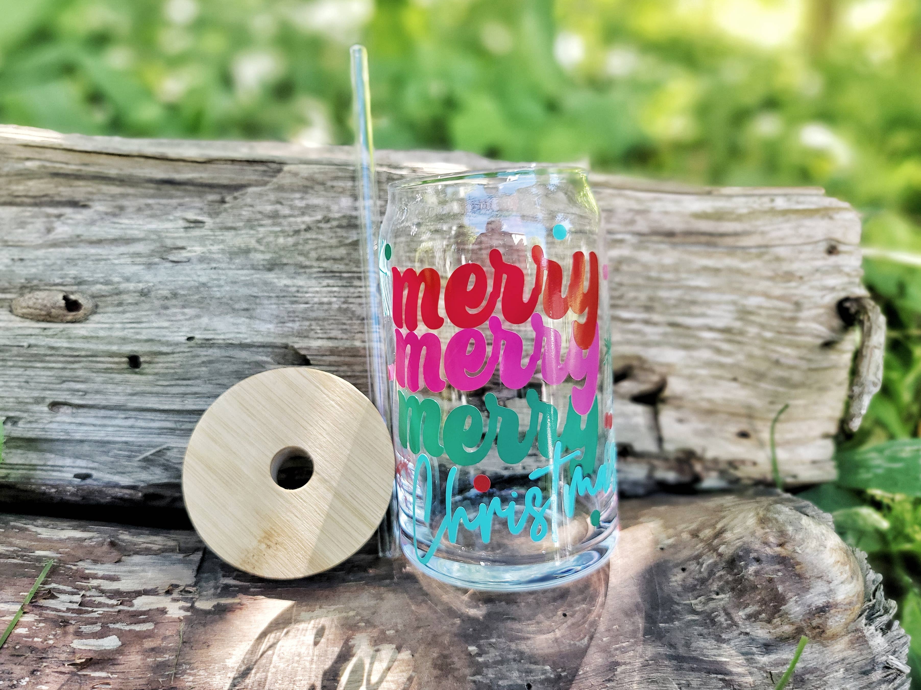 Superior Sweet Water - Wholesale Drinking Glass/Cup - Merry Christmas Beer Can with Lid , Holiday Cup3