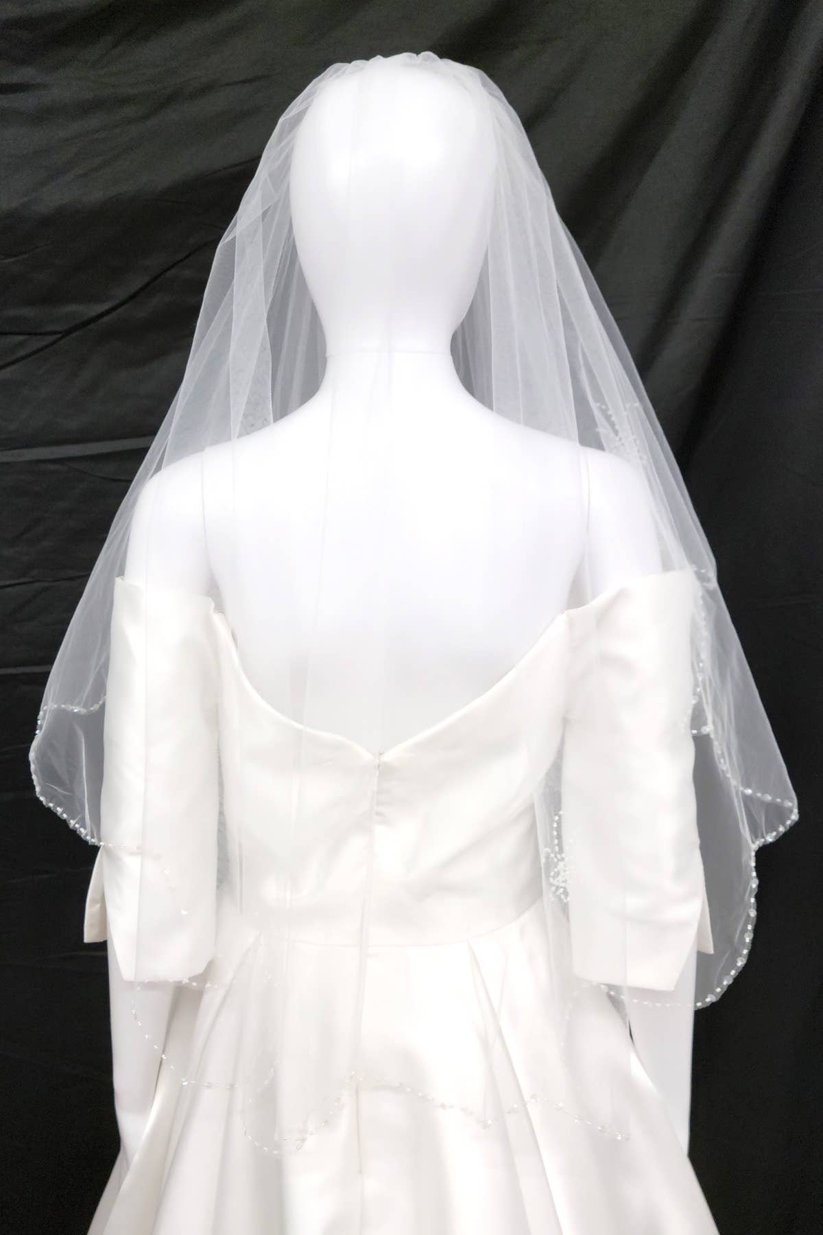White Wedding Veil With Beads and Sequins WV315-36 for wholesale on Faire1