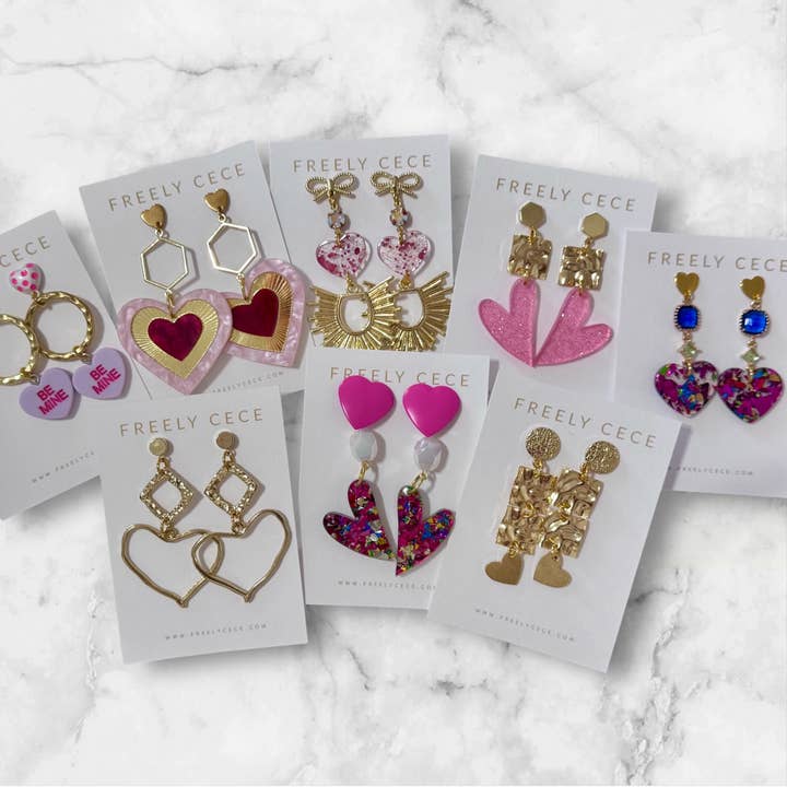 Valentine's Day Earrings Assortment for wholesale by Freely Cece LLC