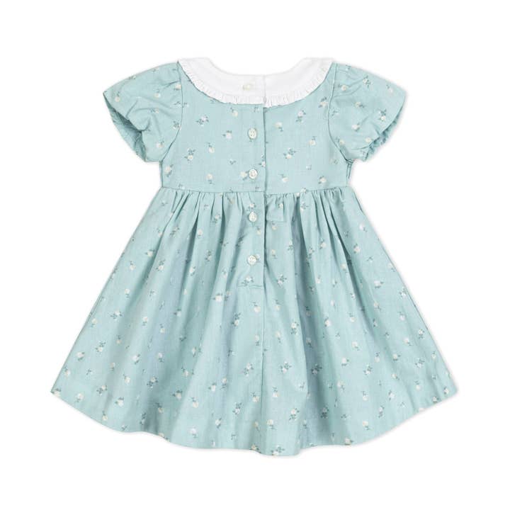 Tea Room Floral Linen Ruffle Collar Dress for wholesale on Faire