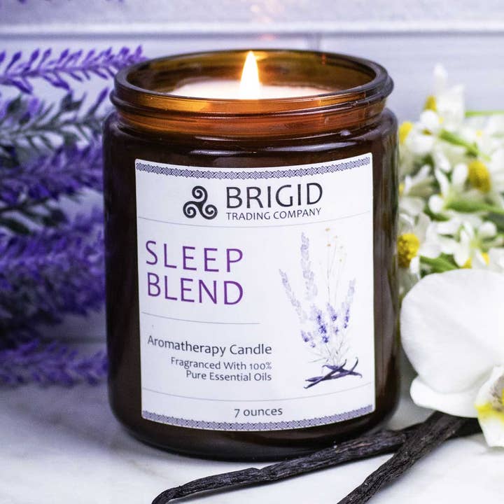 Sleep Blend Soy Wax Candle - Lavender, Chamomile, and Vanilla for wholesale by Brigid Trading Company