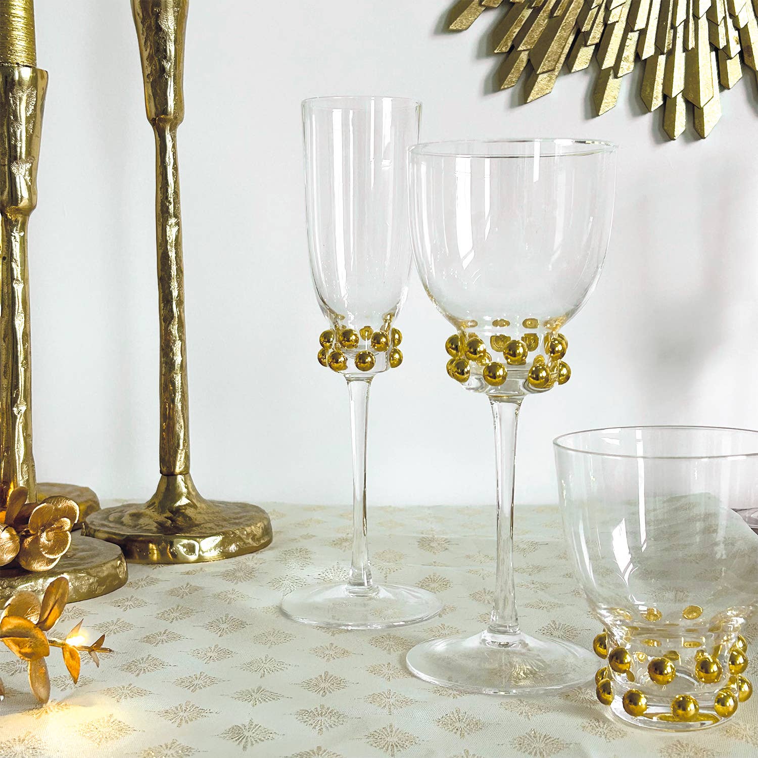 Opjet Paris - Wholesale Drinking Glass/Cup - Gold Pearl champagne glass D5.6 H23.5cm3