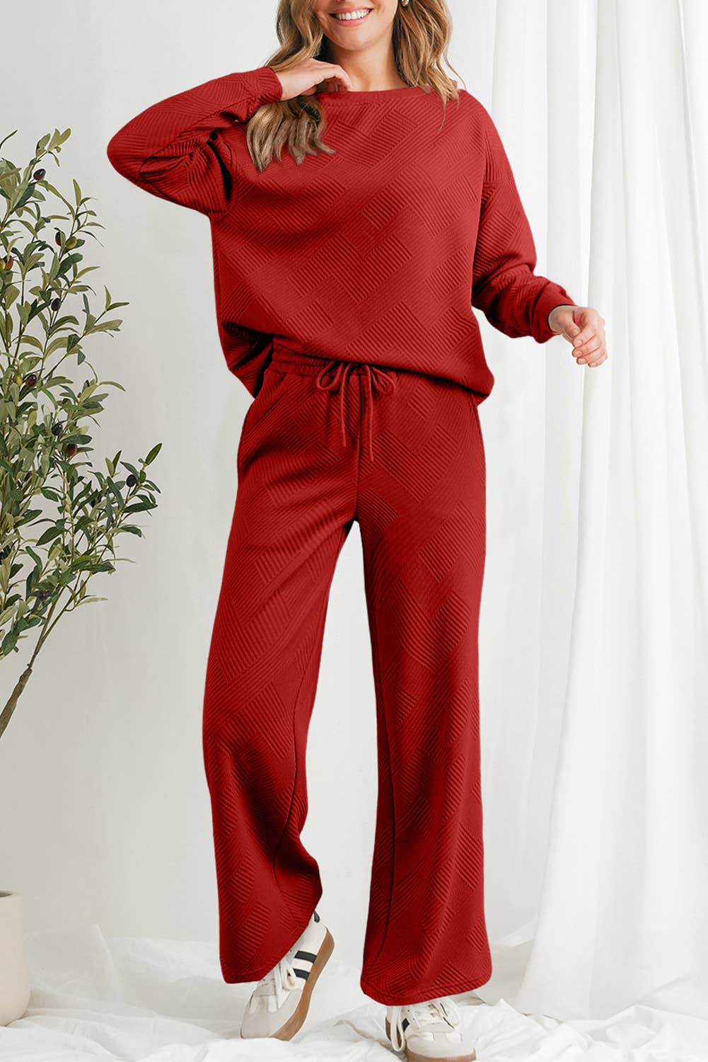 Aapparella - Vente Ensemble de vêtements d'intérieur – femme - Ensembles de pantalons de pyjama texturés et confortables multicolores | S-2XL17
