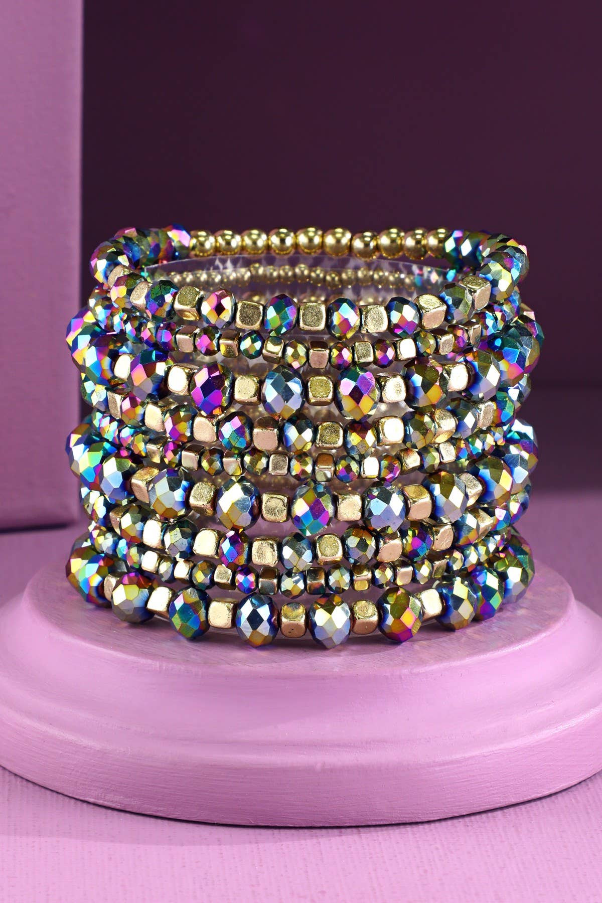 Urbanista - Wholesale Beaded Bracelet - 9 Set Colorful Stackable Beaded Stretch Bracelet1
