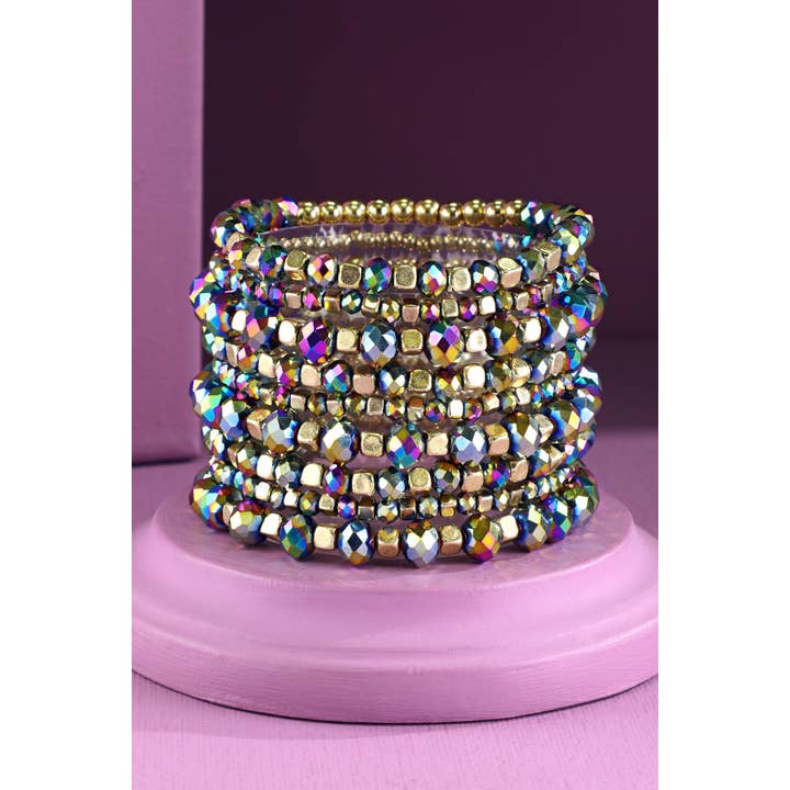Urbanista - Wholesale Beaded Bracelet - 9 Set Colorful Stackable Beaded Stretch Bracelet1