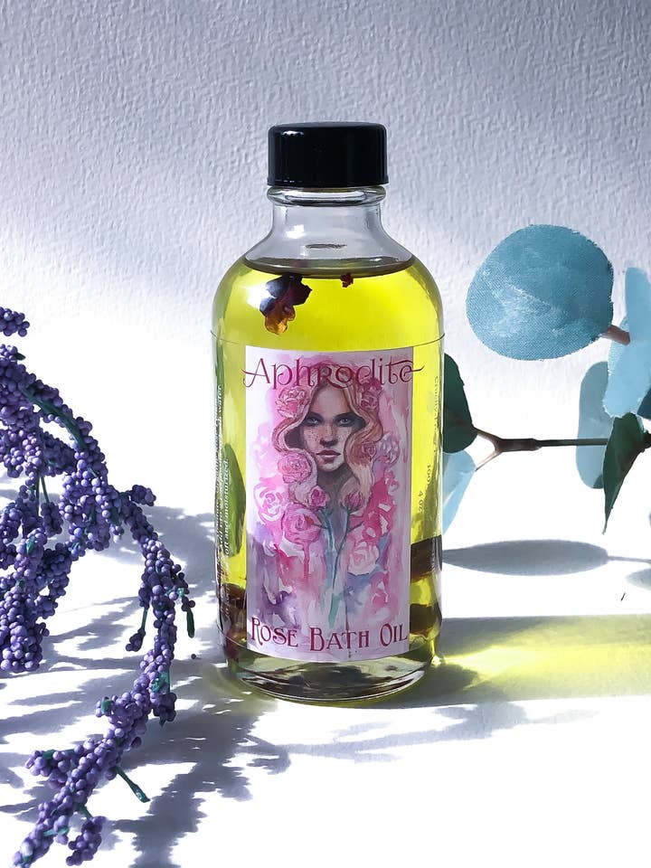 Aphrodite Rose Bath Oil for wholesale by Nature Goddess Skin Care