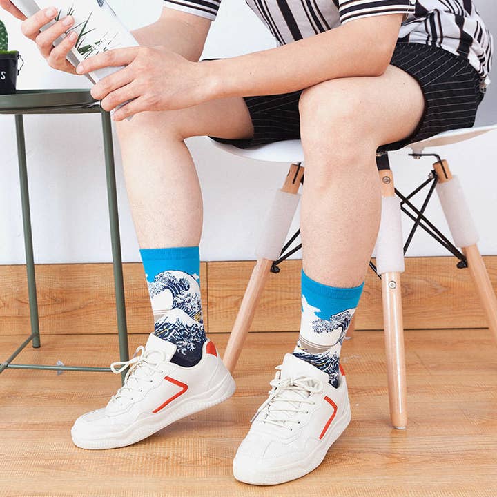 Bunte Jacquard-Mid-Calf-Socken für den Großhandel von MoodGold