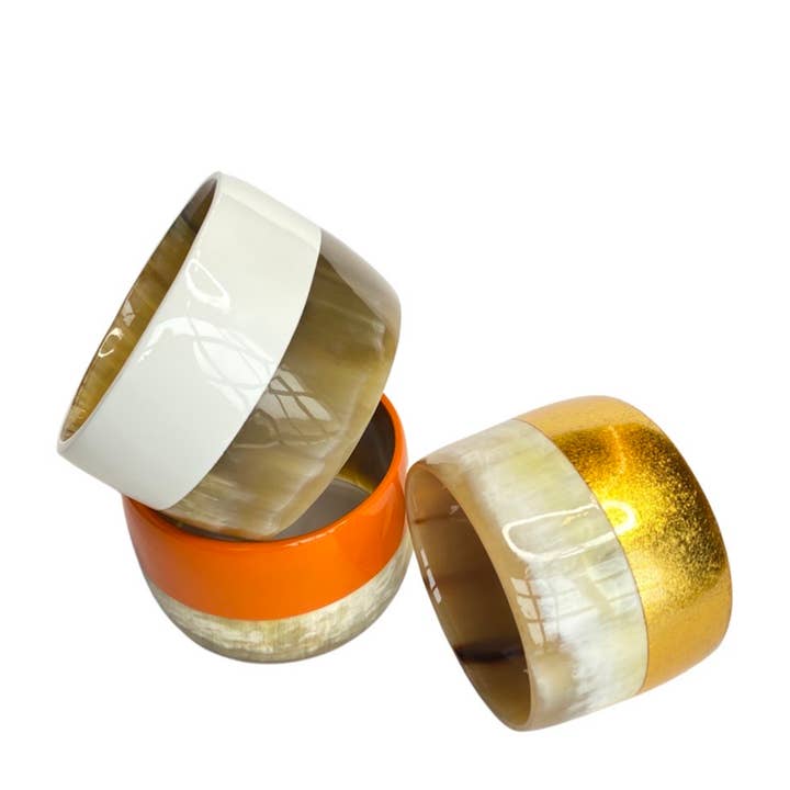 CTB189 Natural Horn Cuff With Lacquer Accent for wholesale by VIVO