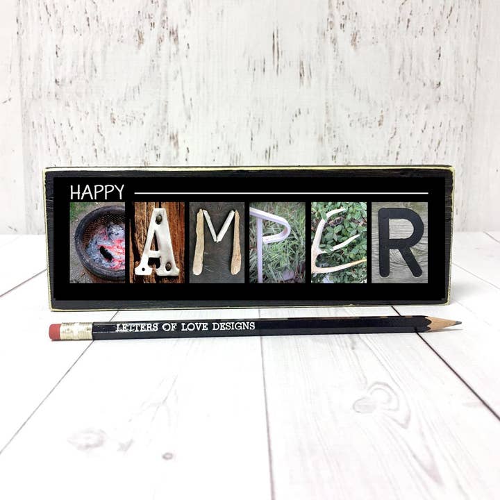 Letters Of Love Designs - Wholesale Sign - Happy Camper Sign, Camping Gift, Gifts for Campers Art10