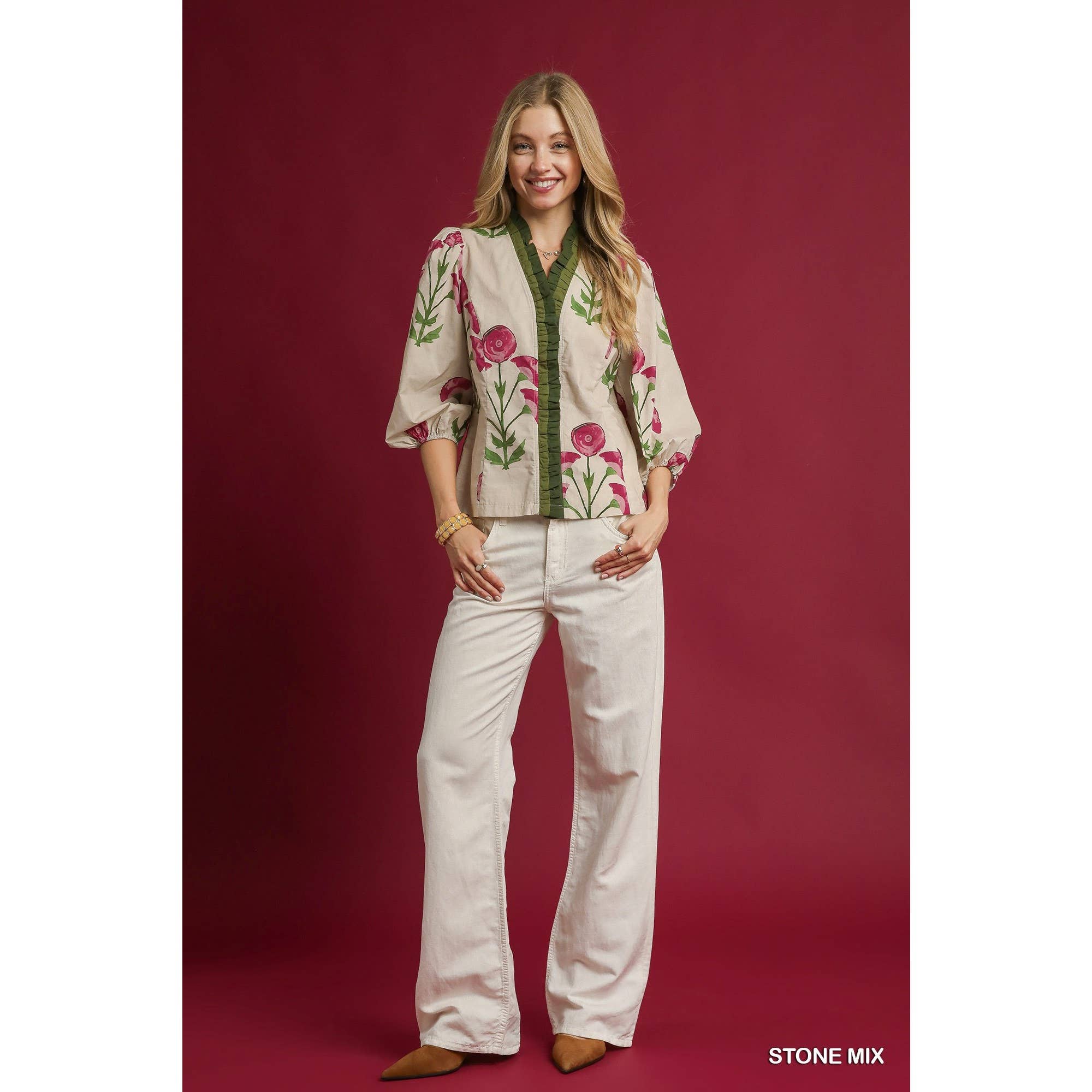 STYLE USA - Vente Tunique – femme - Haut à volants à imprimé floral7
