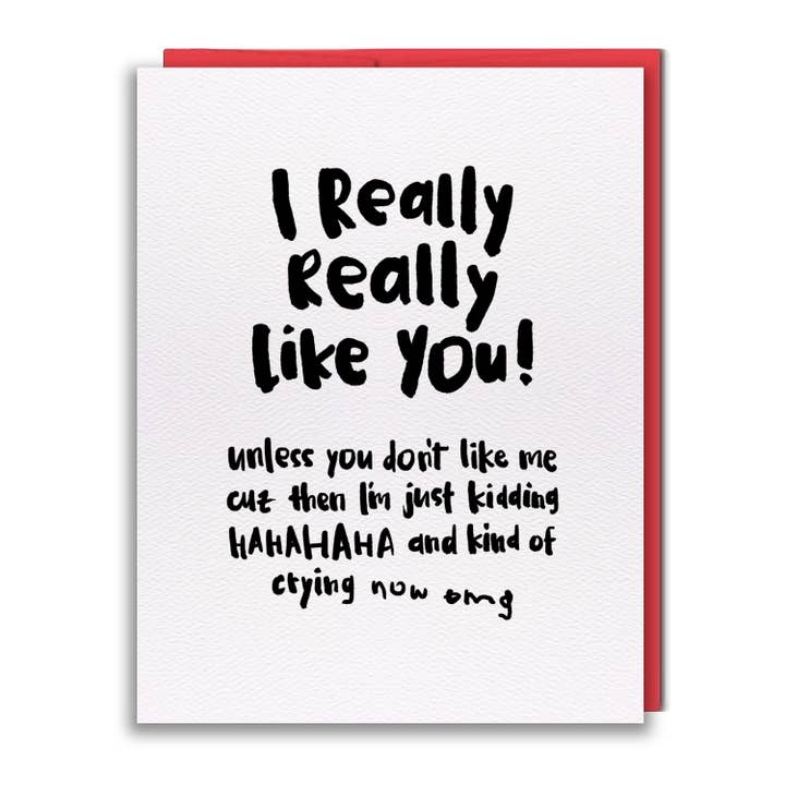 Greeting Card - Pen15 - I Like You for wholesale by studio vcky
