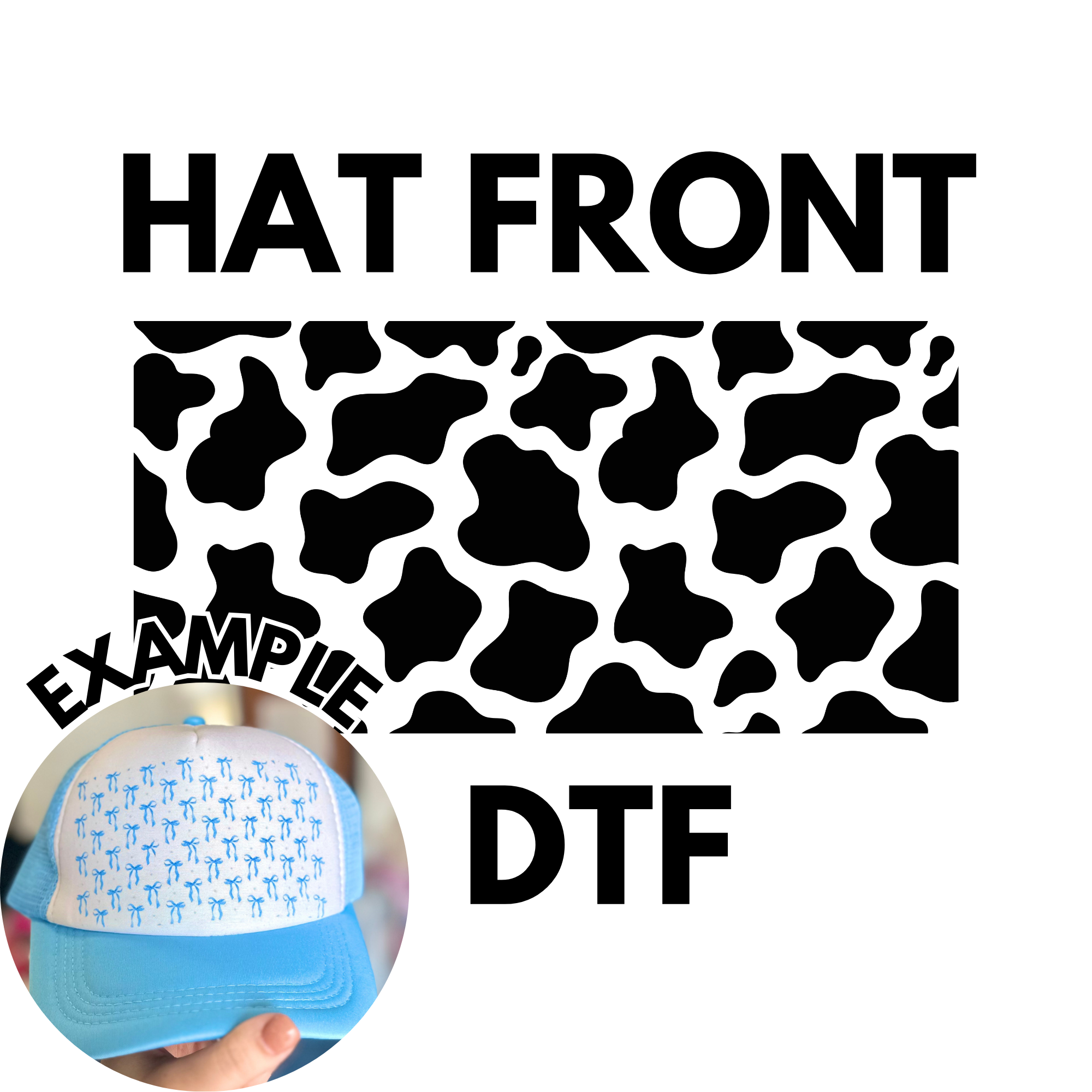 Southern N Savvy - Wholesale Sublimation Transfer - Black Cow Hat Front DTF0