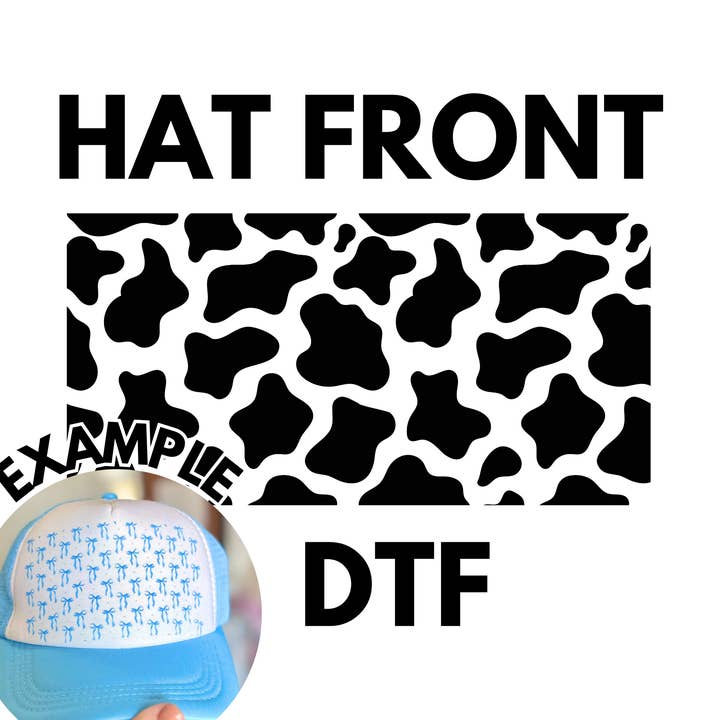 Black Cow Hat Front DTF for wholesale by Southern N Savvy