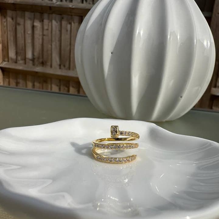 Gemscape UK - Wholesale Multi-Stone Ring - Spiral Open Ring (Adjustable) Gold5