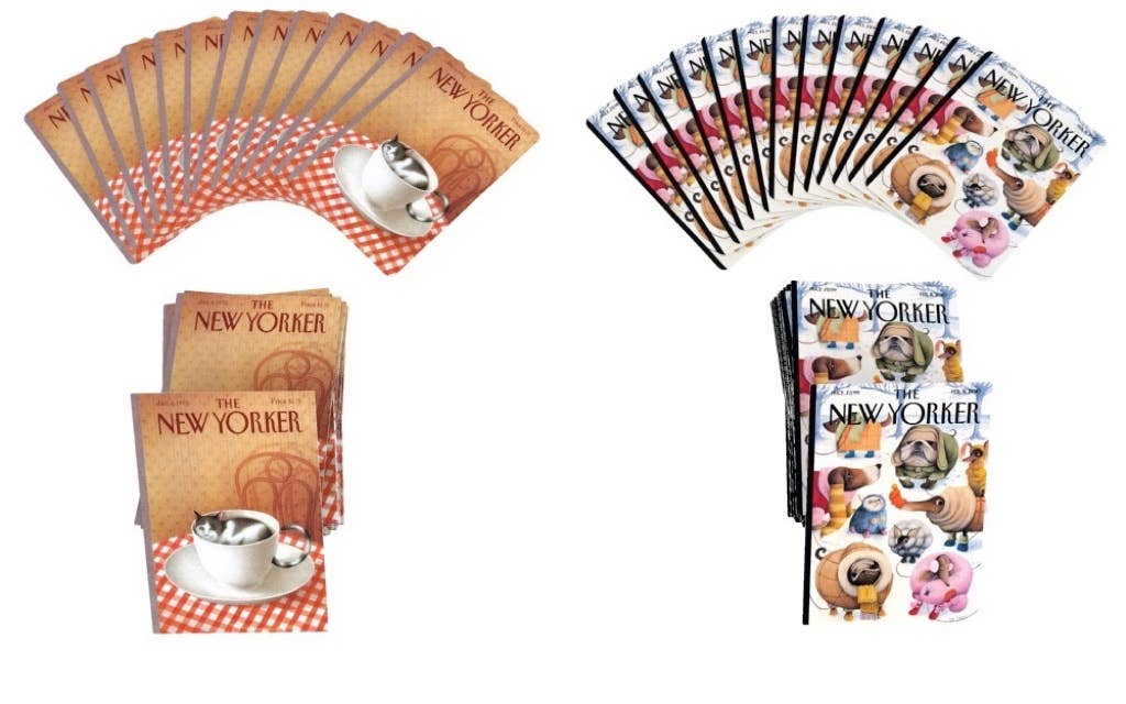 New York Puzzle Company - Wholesale Playing Cards - Dog and Cat Cartoons Double Deck Playing Cards 2 Standard Decks2