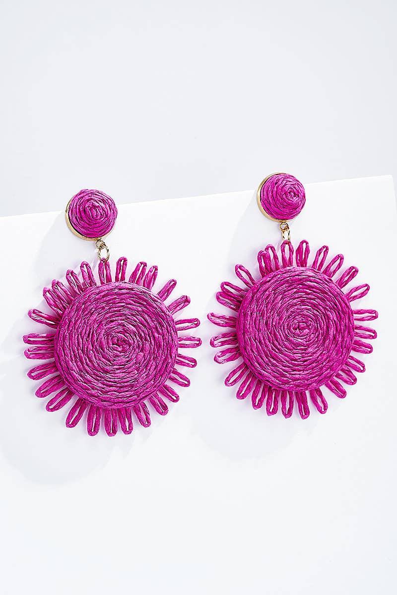 BYREN | ÉLINE L'ATELIER - Wholesale Dangle Earrings - Straw earrings with steel stud 124NN073