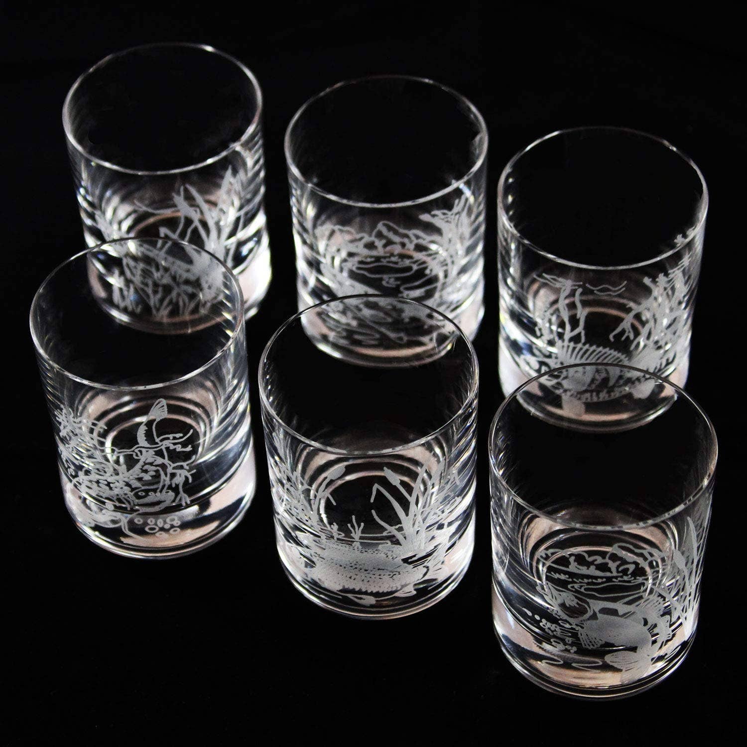 Körner-Körner GbR - Vente Verres à cocktail/alcool - Verres à shot poissons gravés 6 pièces 60 ml3